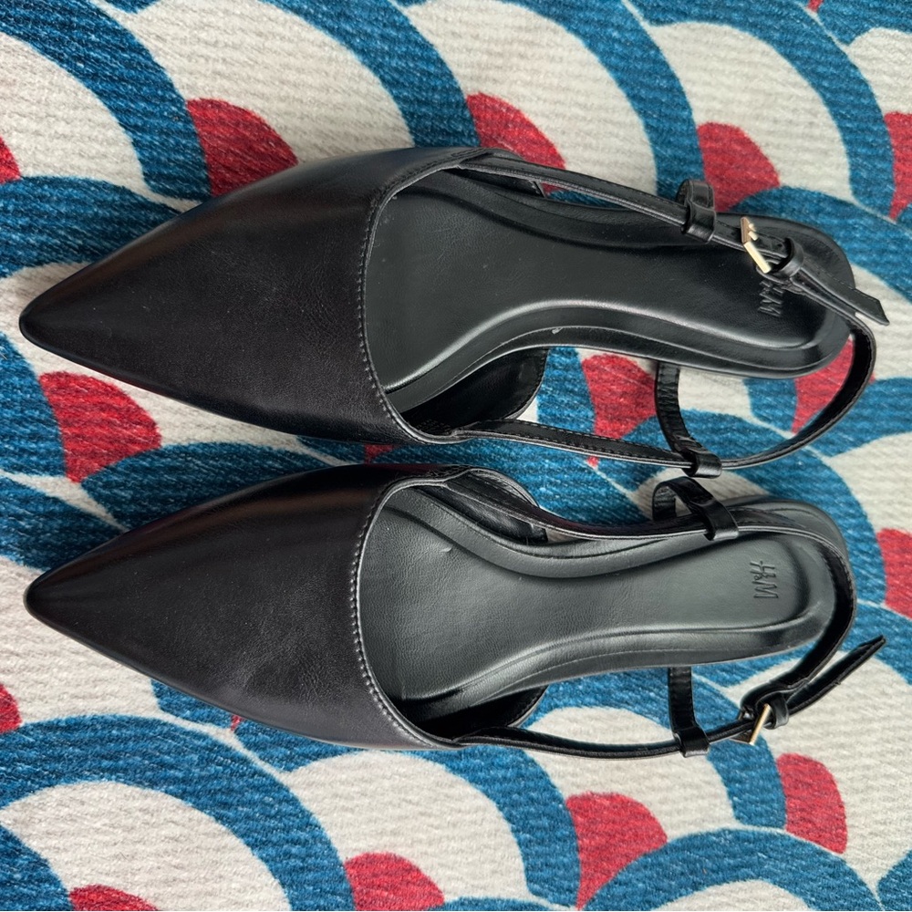 H&M Black Heels Sleek Slingback Design